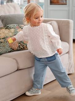 Mädchen Baby Jeans mit Stoffgürtel -  - [numero-image]