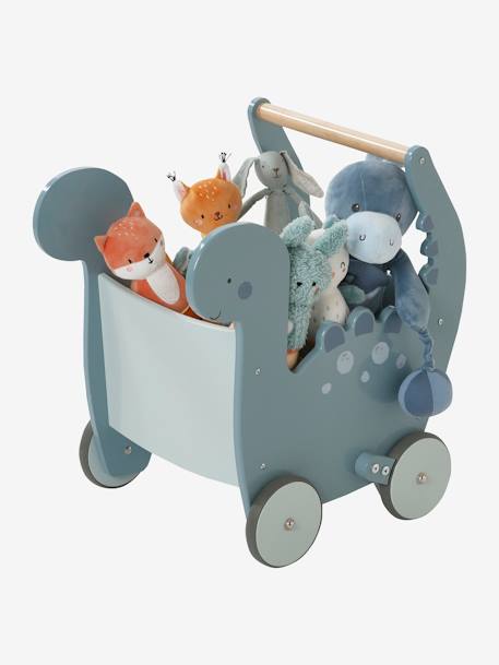Baby Lauflernwagen aus Holz FSC®, Dino - blau - 1