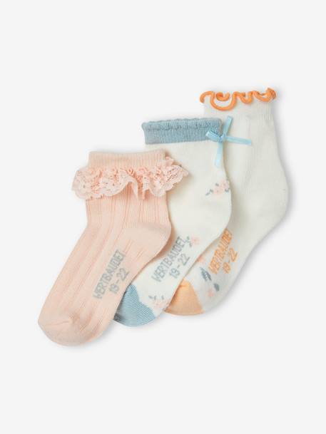 3er-Pack Mädchen Baby Socken - zartrosa - 1