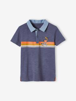 Jungenkleidung-Jungen Poloshirt, Materialmix