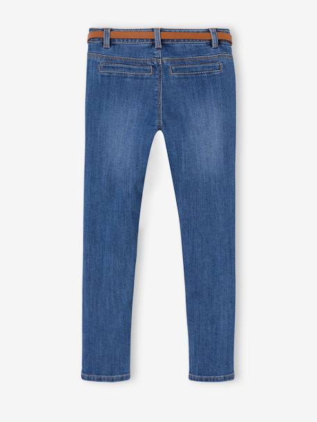 Die UNVERWÜSTLICHE, robuste Mädchen Jeans, Slim-Fit mit Gürtel - blue stone+grau - 3