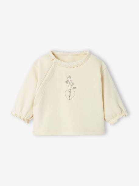 Baby Sweatshirt mit Öffnung vorn - wollweiß - 1