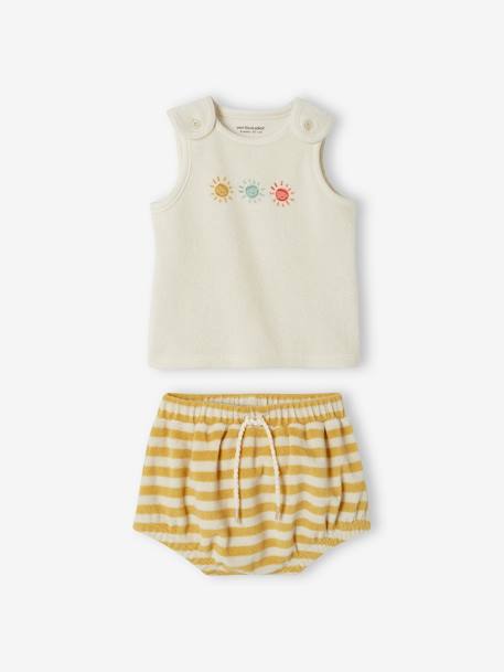 Baby-Set: Top & Shorts - gelb - 1