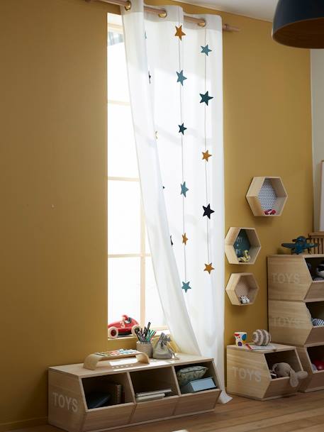 Kinderzimmer Vorhang MAGIE, Sternengirlanden - wollweiß+wollweiß/sterne mehrfarbig - 9