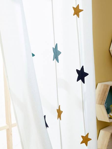 Kinderzimmer Vorhang MAGIE, Sternengirlanden - wollweiß+wollweiß/sterne mehrfarbig - 8
