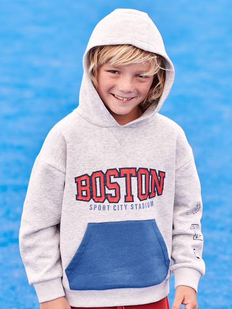 Jungen Sport-Kapuzensweatshirt BOSTON - grau meliert - 1