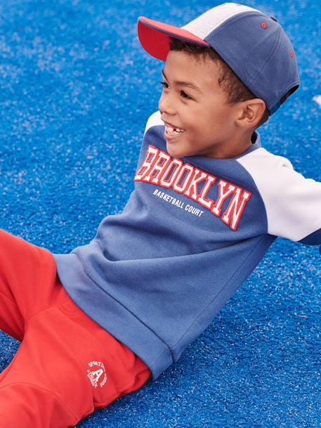 Jungen Sport-Sweatshirt, Brooklyn Oeko-Tex - königsblau+pekannuss - 1