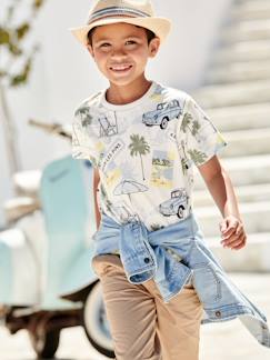 Jungenkleidung-Shirts, Poloshirts & Rollkragenpullover-Jungen T-Shirt, Urlaubs-Print Oeko-Tex