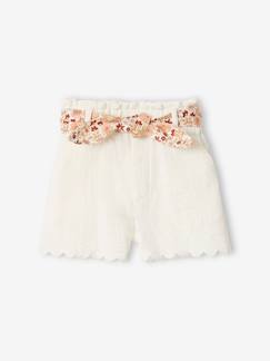 -Baby Musselin-Shorts mit Blumengürtel