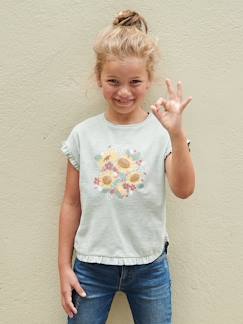 Maedchenkleidung-Shirts & Rollkragenpullover-Mädchen T-Shirt mit Pailletten-Print und Volants Oeko-Tex