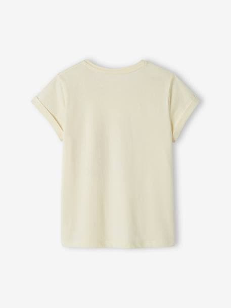 Mädchen T-Shirt, Glanz-Schriftzug - wollweiß - 2