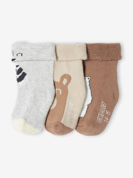 3er-Pack Baby Socken, Teddybär Oeko-Tex - hellbraun - 1