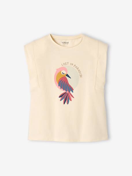 Mädchen T-Shirt, Paradiesvogel Oeko-Tex - bonbon rosa+wollweiß - 7