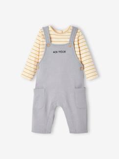 Baby Set MON TRÉSOR: Shirt & Latzhose, personalisierbar Oeko-Tex -  - [numero-image]