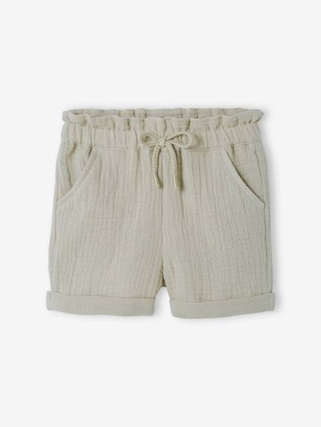 Baby Shorts, Musselin - graugrün - 1