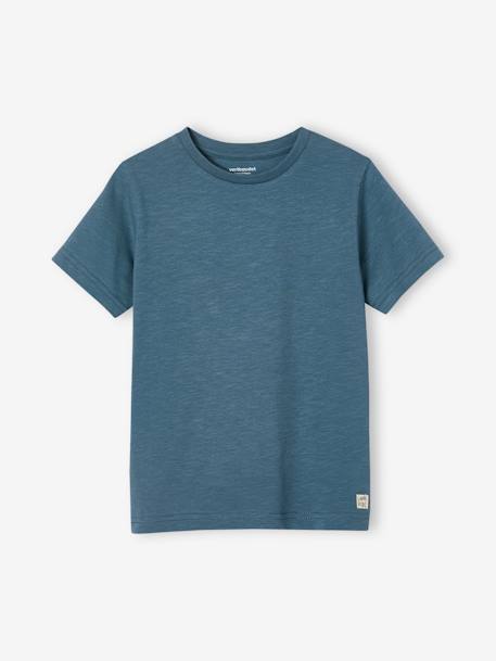 Jungen T-Shirt BASIC, personalisierbar Oeko-Tex - blaugrau+bordeaux+graugrün+mandarine+marine+türkis+wollweiß - 1