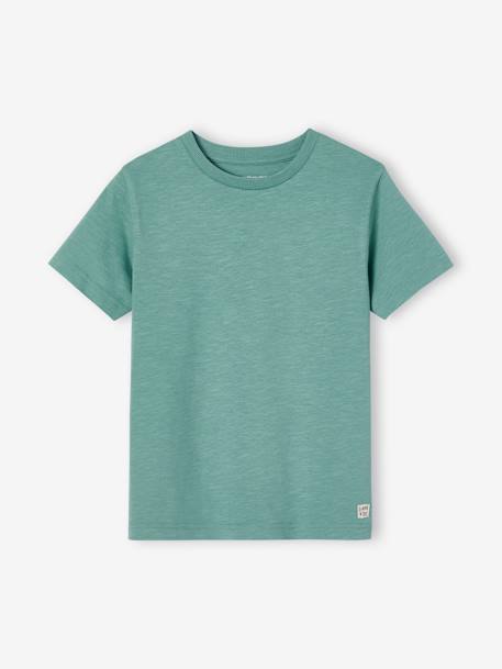 Jungen T-Shirt BASIC, personalisierbar Oeko-Tex - blaugrau+bordeaux+graugrün+hellblau+wollweiß - 16