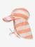 Baby Sonnenhut mit Nackenschutz LÄSSIG - rosa nude+weiß gestreift - 3