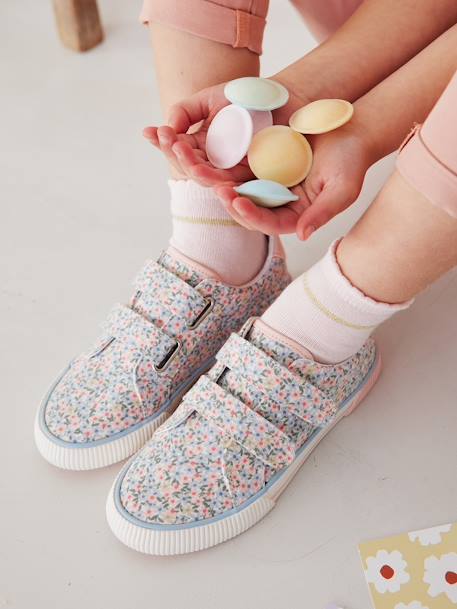 Kinder Stoff-Sneakers mit Klett - rosa - 1