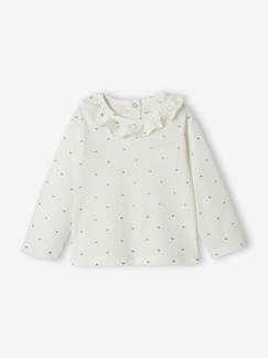 -Mädchen Baby Shirt mit Volantkragen, personalisierbar