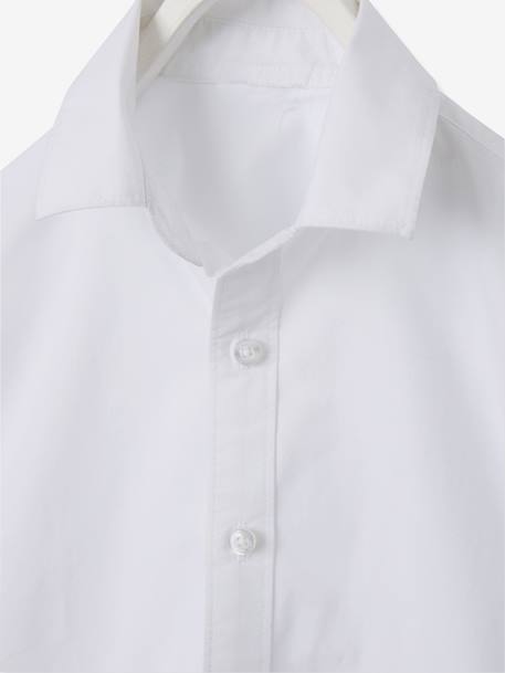 Klassisches Hemd für Jungen, Baumwolle - weiß - 3
