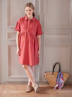 Umstandsmode-Stillmode-Hemdblusenkleid für Schwangerschaft und Stillzeit