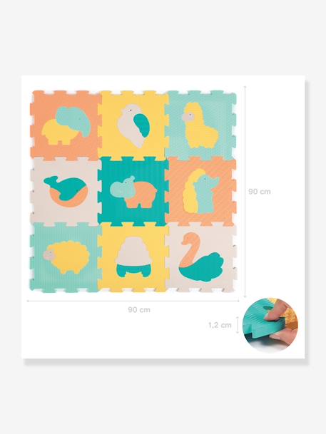 Baby Schaumstoff-Puzzlematte mit Tieren LUDI - mehrfarbig - 3