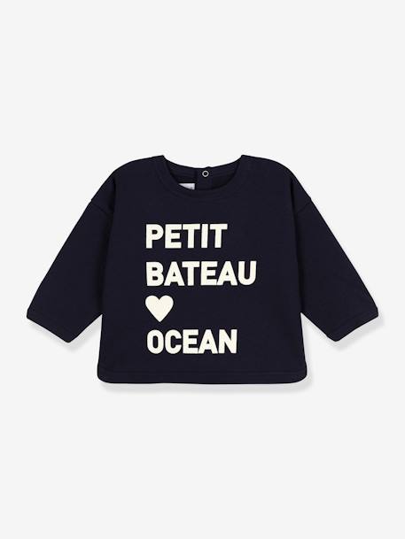 Baby Sweatshirt PETIT BATEAU, Bio-Baumwolle - blau - 1