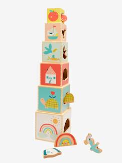 Spielzeug-Baby-Baby Stapelturm mit Steckspiel aus Holz FSC®