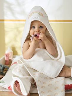 Babyartikel-Windeln, Badewannen & Toilette-Baby Kapuzenbadetuch REGENBOGEN mit Geschenkverpackung, Oeko-Tex, personalisierbar
