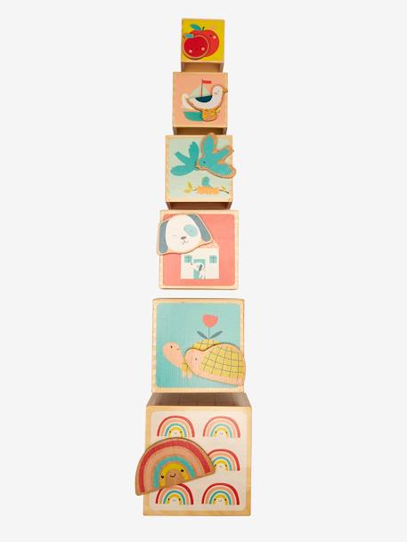 Baby Stapelturm mit Steckspiel aus Holz FSC® - mehrfarbig/das süße leben+mehrfarbig/pandafreunde+mehrfarbig/waldfreunde - 5