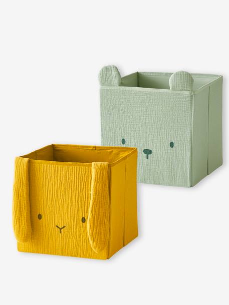 2er-Set Kinderzimmer Aufbewahrungsboxen - pack gelb+pack rosa - 1