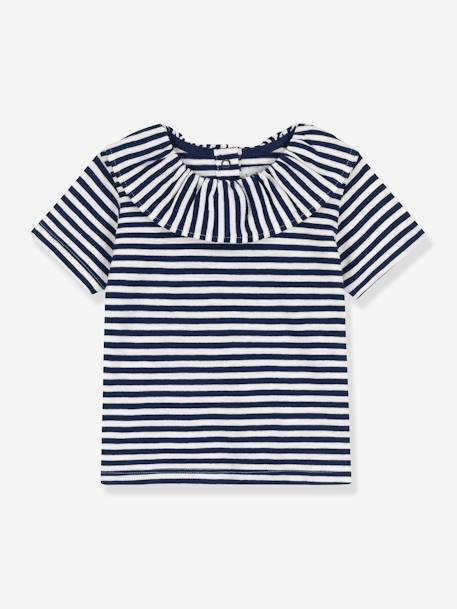 Baby Bluse mit kurzen Ärmeln PETIT BATEAU - weiß gestreift - 1