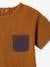 Baby T-Shirt mit Materialmix - karamell - 3