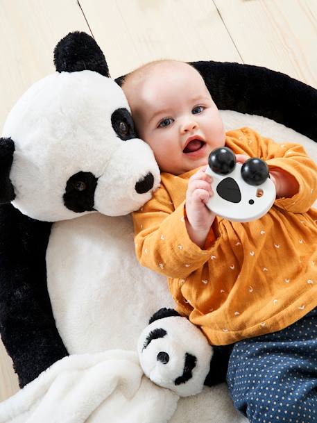 Baby-Geschenkset: Schmusetuch + Babydecke, Panda - weiß/schwarz - 3