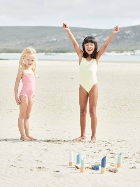 Mädchen Badeanzug mit Volants Oeko-Tex - rosa - 2
