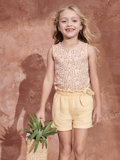 Maedchenkleidung-Shirts & Rollkragenpullover-Shirts-Geripptes Mädchen Top mit Blumenmuster