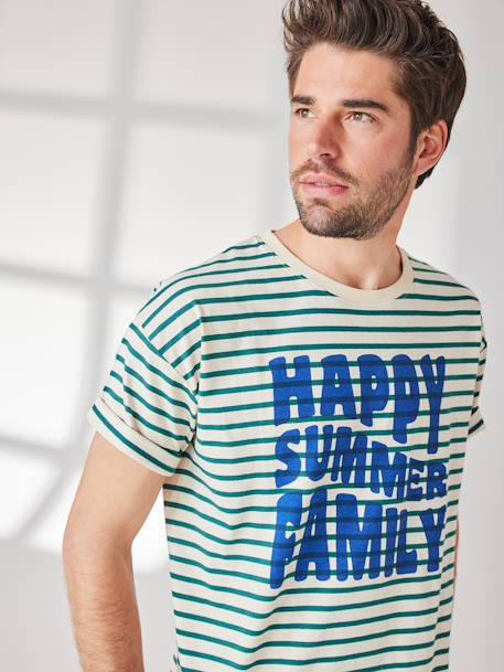 Capsule Collection: Eltern T-Shirt HAPPY SUMMER FAMILY - grün gestreift - 2