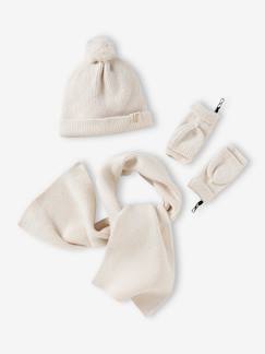 -Mädchen Set: Mütze, Schal & Handschuhe