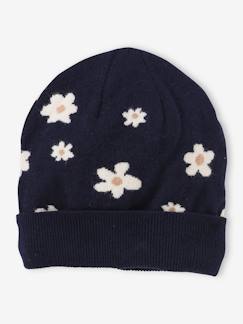 Maedchenkleidung-Accessoires-Mädchen Mütze mit Jacquard-Blumen