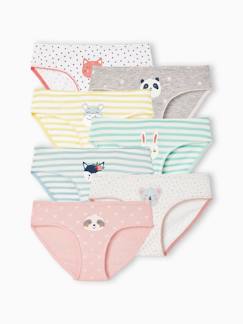 Maedchenkleidung-Unterwäsche, Socken, Strumpfhosen-7er-Pack Mädchen Slips mit Tiermotiven Oeko-Tex