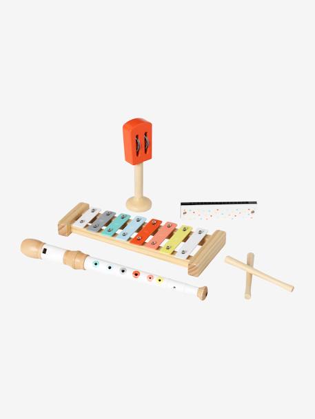 4-teiliges Set Kinder Musikinstrumente, Holz FSC® - rot - 1