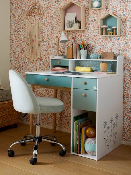 Schreibtischstuhl für Grundschulkinder, Rollen - aqua+blau/grün+pudrig rosa - 5