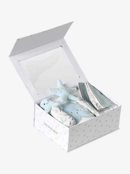 Baby Geschenk-Set zur Geburt OZEAN, personalisierbar - blaugrau - 2