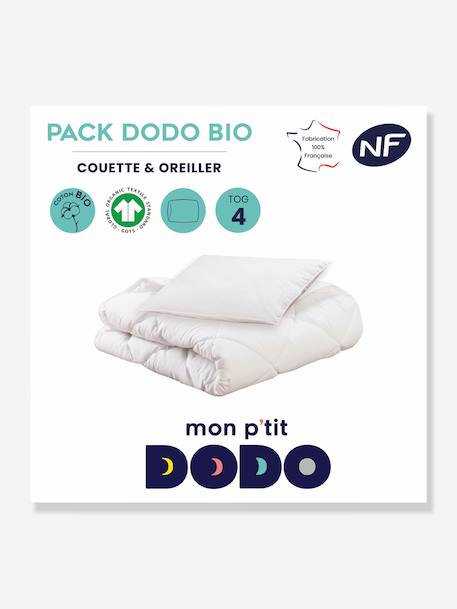 Bio-Kollektion: Leichte Kinder Bettdecke & Kopfkissen Mon P'tit DODO - weiß - 1