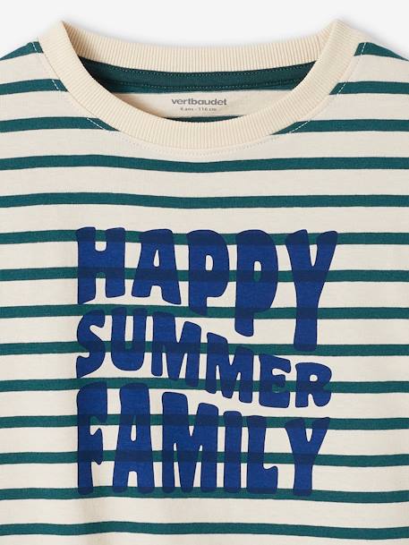Capsule Collection: Kinder T-Shirt HAPPY SUMMER FAMILY - grün gestreift - 3