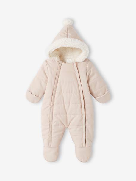 Baby Overall aus Flanell mit Recycling-Polyester - beige golden+nachtblau - 1