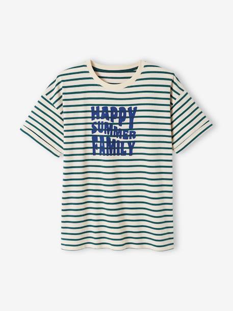 Capsule Collection: Eltern T-Shirt HAPPY SUMMER FAMILY - grün gestreift - 8