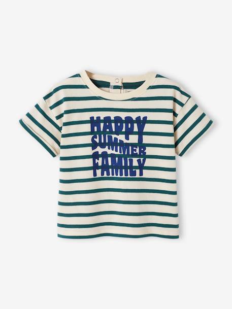 Capsule Collection: Baby T-Shirt HAPPY SUMMER FAMILY - grün gestreift - 2