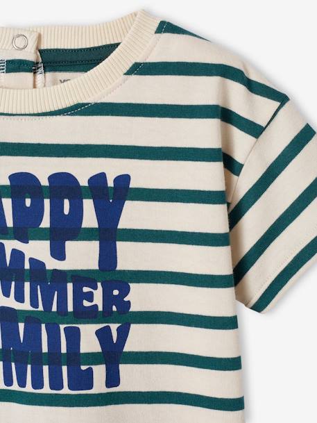 Capsule Collection: Baby T-Shirt HAPPY SUMMER FAMILY - grün gestreift - 3